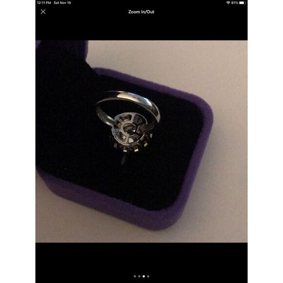 Beautiful 4 Ct. Round Cut Sim Diamond Starburst Design Ring Sz 8~.925 Sterling - Picture 3 of 4